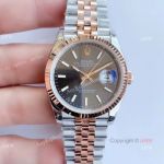 Replica Rolex Datejust 2T Rose Gold Grey Dial Watch 36MM